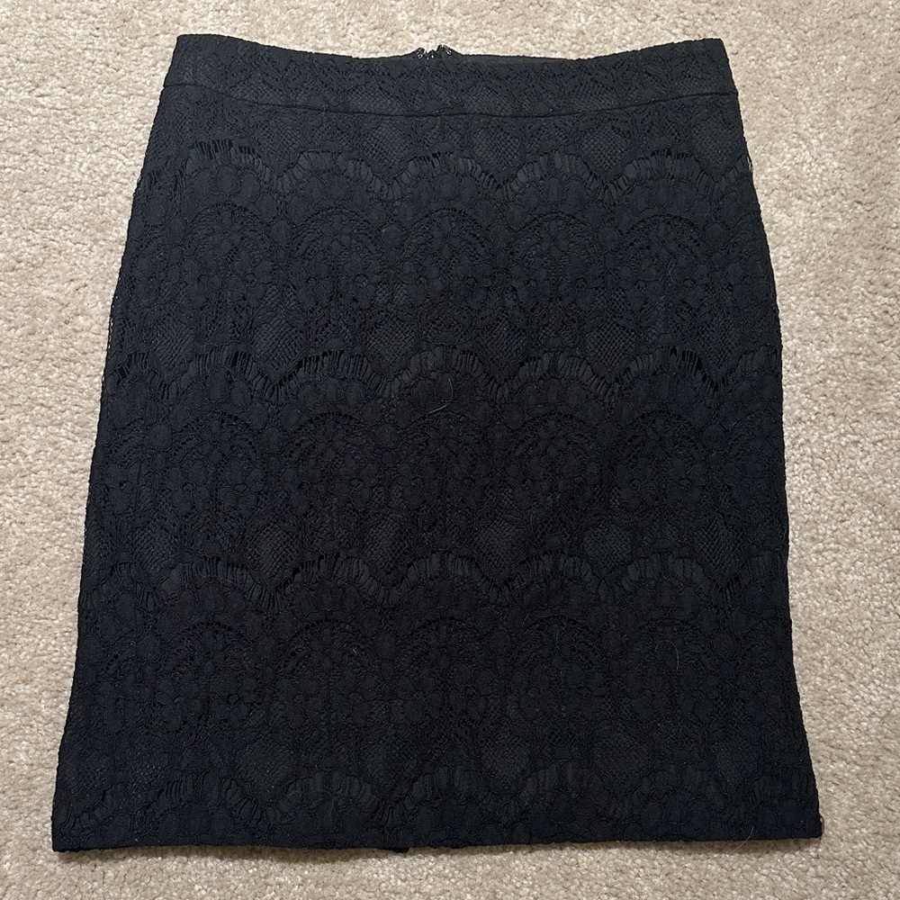 J Crew Black Lace Skirt